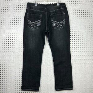 Mecca Black‎ Gothic Y2K Jeans 36x30 Streetwear Skate Baggy Distressed Punk Worn